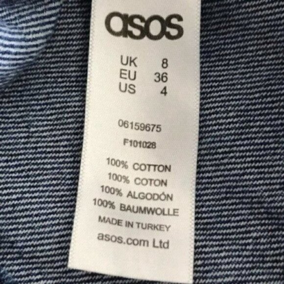 ASOS // Denim Blue Jean mini skirt size 4 front zip back pockets - Picture 6 of 7